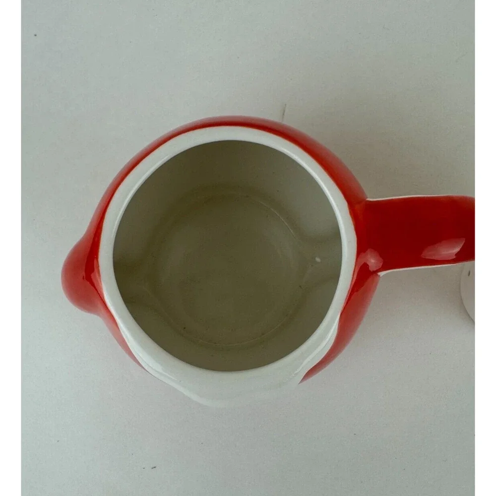 Pier 1 christmas Infuser Tea Santa Christmas Ho Ho Ho Saint Nick Red White Mug